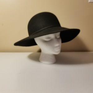 Phenix Round Crown Floppy Wool & Leather Hat